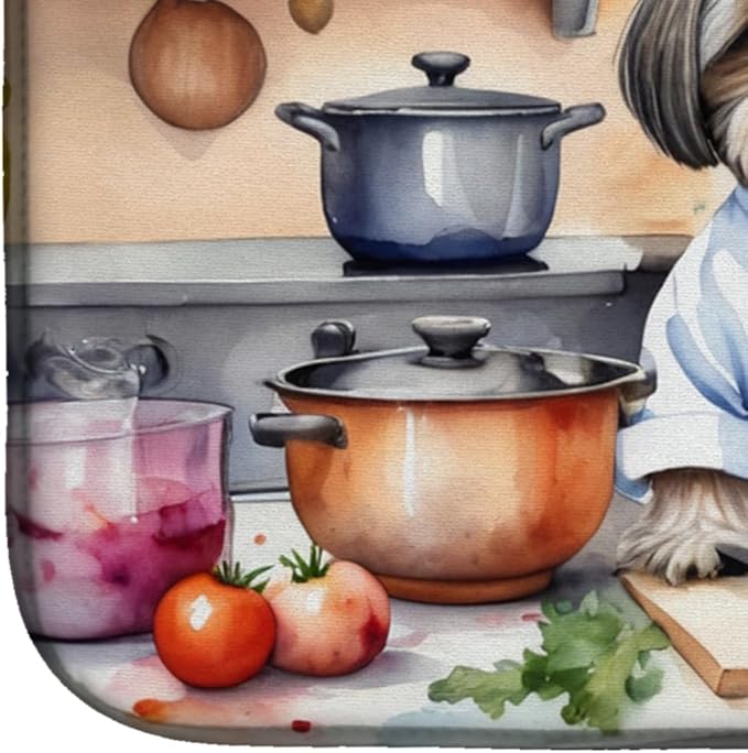 Caroline's Treasures DAC6327DDM Shih Tzu The Chef Dish Drying Mat Absorbent - Image 4