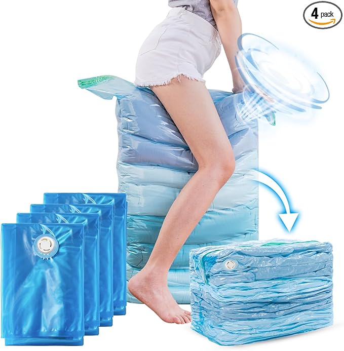 TAILI Vacuum Storage Bags 4 Pack, Jumbo Cube, Large Vacuum Seal Bags by TAILI