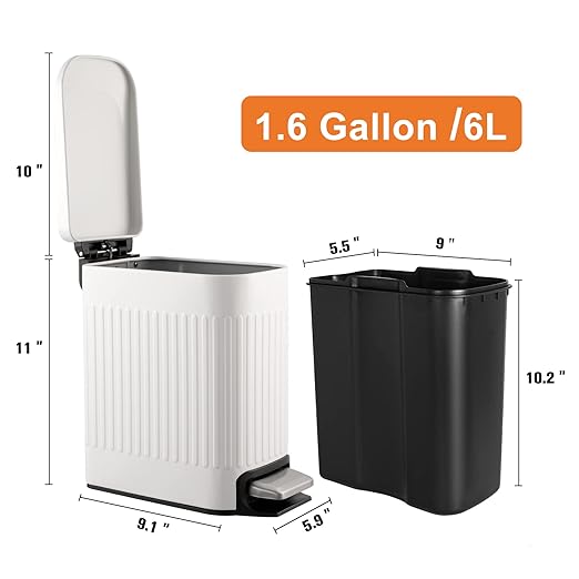 TrashAid Slim Bathroom Trash Can - Image 8