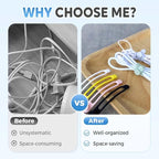 Silicone Cable Organizer Management, Reusable Cable Ties, Cord Holder Charger - Image 3