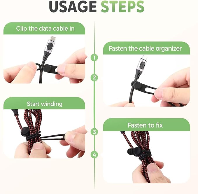 Data Cable Organizer, 2025 New Silicone Cable Ties Cable Management Organizer - Image 4