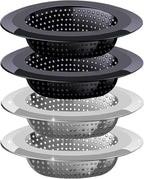 Kitchen Sink Drain Strainer, 4 Pack Stainless Steel and Black Mesh Sink Strainer by V-TOP