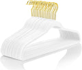 MIZGI White Velvet Hangers 40 Pack, Premium Gold Clothes Hangers Non-Slip Felt by MIZGI