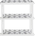 Oskar Heavy Duty Plastic Storage Shelves- for Garage, Kitchen, Bathroom Basement Kids Room, Stackable 3-Tier White, Organizer Rack for Books Shoes, Toys, Pantry, Cleaning and Closet Organization by Koolatron