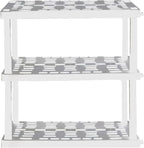 Oskar Heavy Duty Plastic Storage Shelves- for Garage, Kitchen, Bathroom Basement Kids Room, Stackable 3-Tier White, Organizer Rack for Books Shoes, Toys, Pantry, Cleaning and Closet Organization by Koolatron