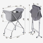 ELYKEN Laundry Cart with Wheels, 32”H Easy Rolling Laundry Hamper with - Image 3