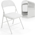 VINGLI 20 Pack Folding Chairs with Padded Seats, Metal Frame with Pu Leather Seat & Back, Capacity 350 lbs, White by VINGLI