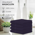 Avalon Towels Cotton Washcloths 24-Pack – 12 x 12 Inch Plum Super Soft & - Image 6