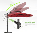 Backyard Expressions 10FT Cantilever Patio Umbrella – Outdoor Offset Hanging Umbrella with Smooth Crank, Tilt Adjustment & UV Protection – Heavy-Duty Steel Frame (Base Not Included) - Image 7