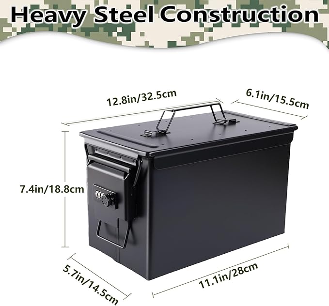 Ammo Can&Ammo Box, Fireproof & Waterproof Metal Storage Box - Image 2