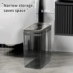 Bathroom Trash Can with Lid3.5 Gallon Garbage Can，for Bedroom, Plastic Slim - Image 3