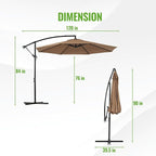 Backyard Expressions 10FT Cantilever Patio Umbrella – Outdoor Offset Hanging Umbrella with Smooth Crank, Tilt Adjustment & UV Protection – Heavy-Duty Steel Frame (Base Not Included) - Image 2