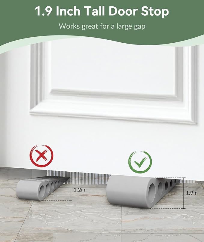 1.9 Inches Heavy Duty Door Stopper, 3 Pack Rubber Door Stop, Door Stoppers - Image 2