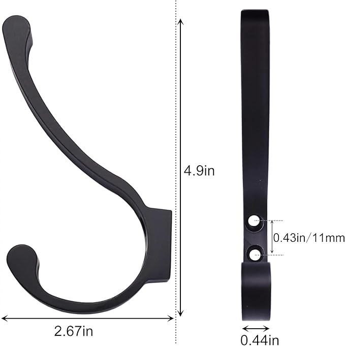 Coat Hooks for Wall, Heavy Duty Large Wall Hooks for Hanging Wall Mounted Metal - Image 7