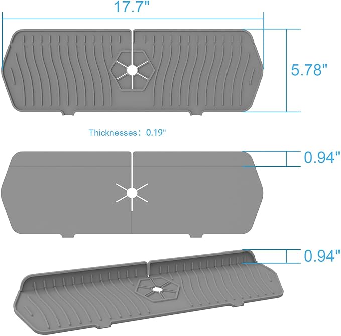 Sink Drain Mat Behind Faucet, Faucet Guard Draining Mat, 90° Foldable Tap - Image 7