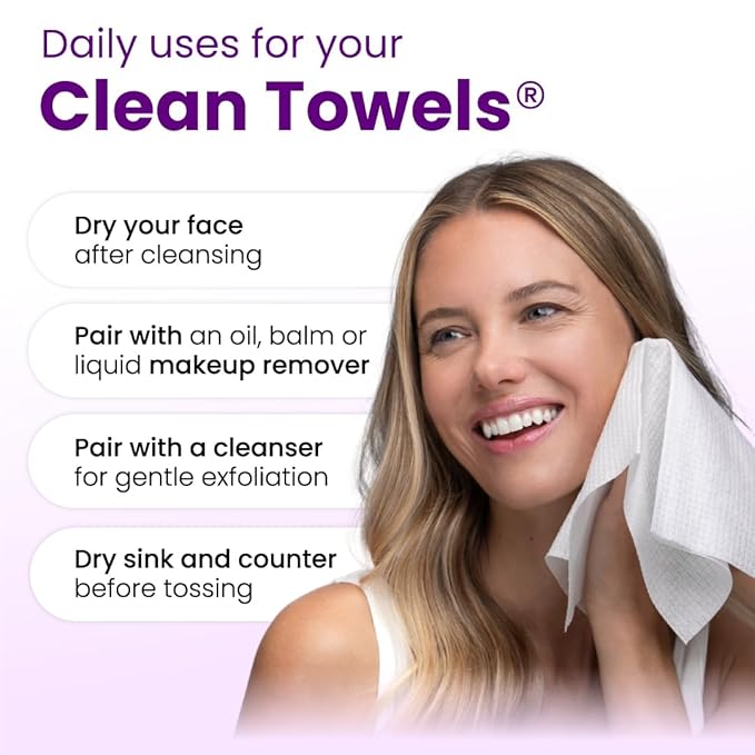 Clean Skin Club Healthy Aging Clean Towels® XL, Travel Pack, Smooths Fine Lines - Image 9