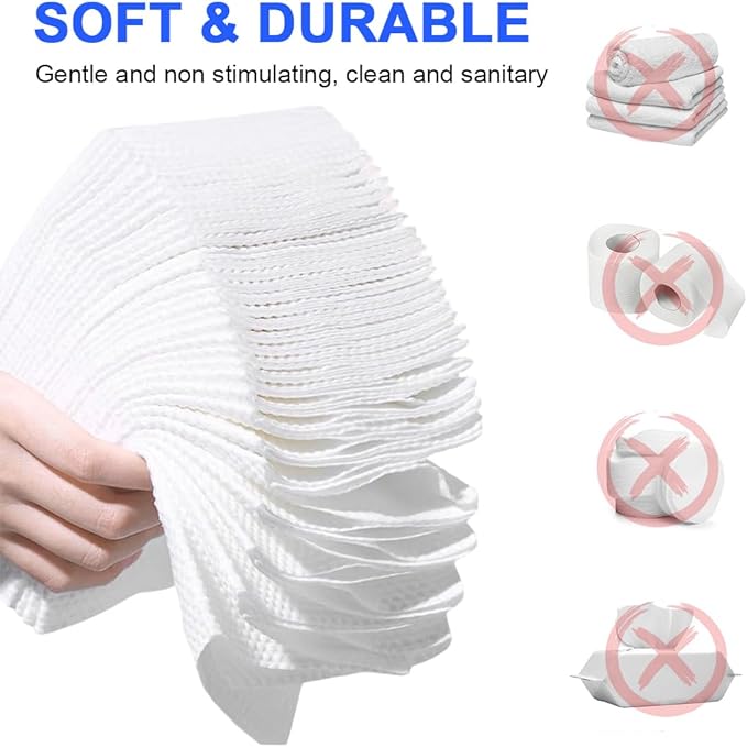 Facial Towels 2 pack Soft Dry Wipes Disposable Face Towel Cotton Tissue 20x20cm - Image 7