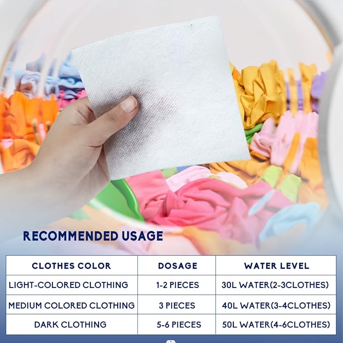 Color Absorber Laundry Sheets 80 Count, Dye Catcher to Prevent Clothes from - Image 4