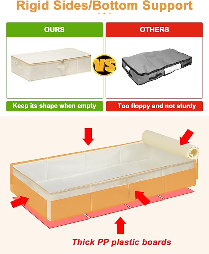 punemi Underbed wedding dress storage box, 2 Pack Clothing Storage Bags - Image 3