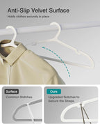 50 Pack Clothes Hangers, Non Slip Plastic Coat Hangers, Space Saving Hangers - Image 4