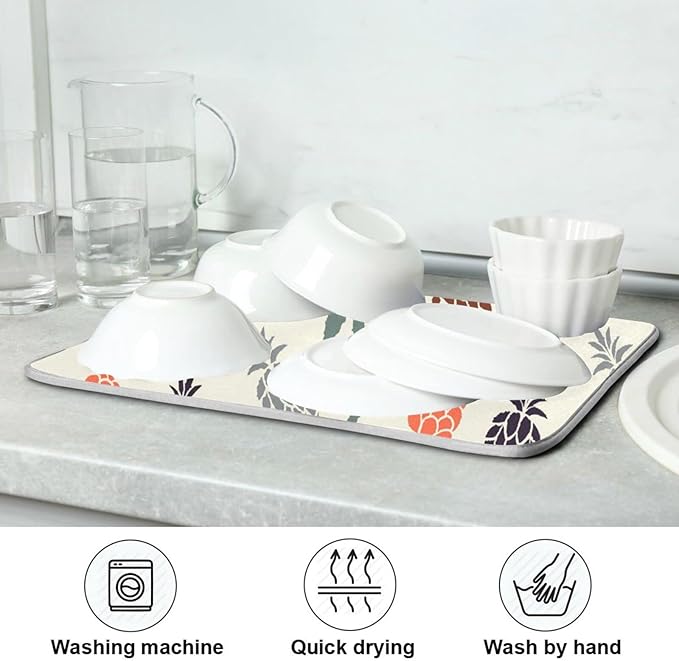 Super Absorbent Dish Drying Mat, Microfiber Fast-Drying Dish Mat, Kitchen Dish - Image 7