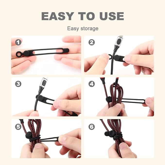 20pcs Data Cable Organizer, 2025 New Silicone Cable Ties Cable Management - Image 3
