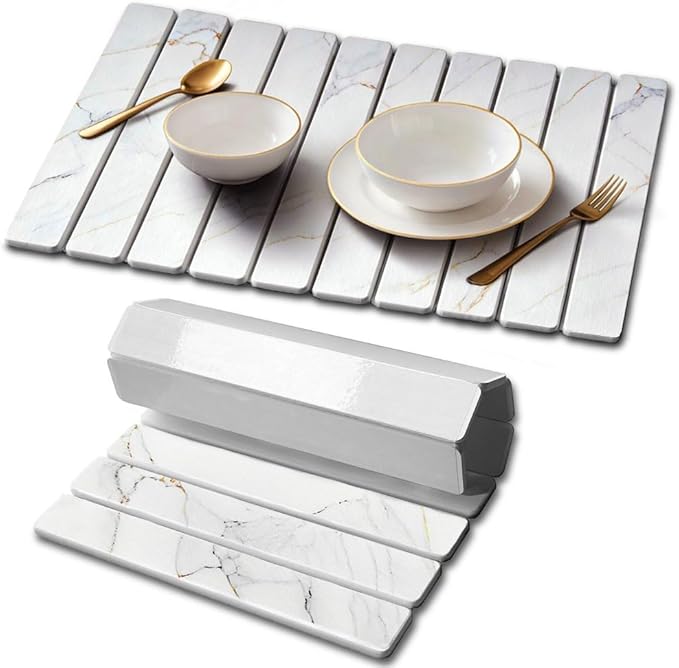 Stone Drying Mat for Kitchen Counter, Quick Diatomaceous Earth Mats for Dishes by Unknown