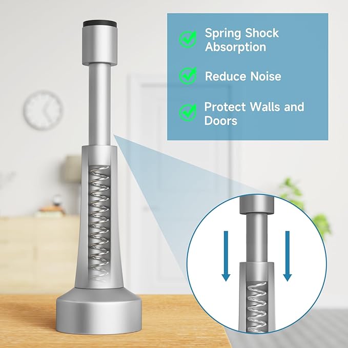 4PCS Spring Door Stoppers for Wall - Image 2