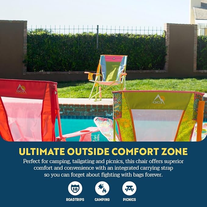 GCI Outdoor Comfort Pro Rocker Camping Chair | Portable Folding Rocking Chair with Durable Armrests & Drink Holder — Sweet Tea - Image 3