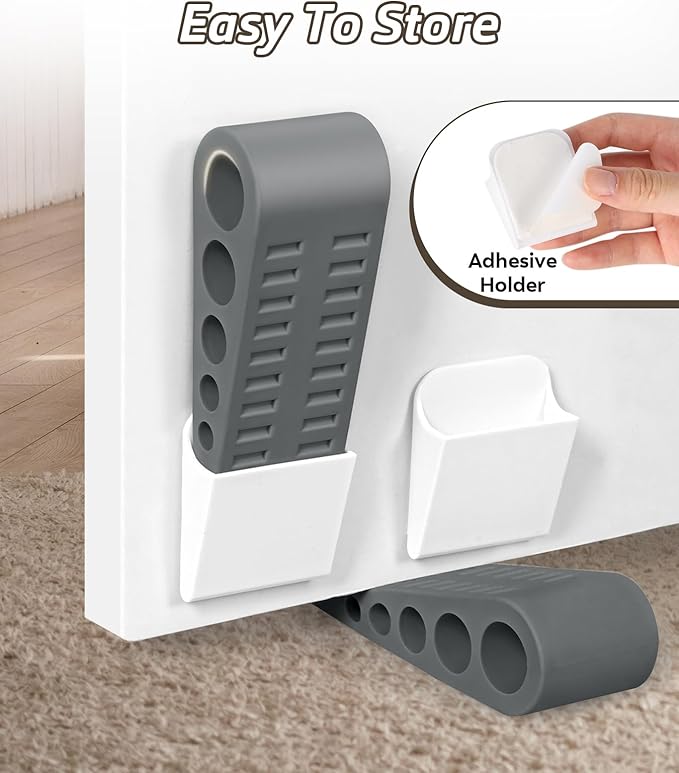 4 Pack Door Stops for Bottom of Door, Rubber Door Stopper Wedge - Image 5