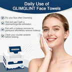 GLIMGLINT Face Towels，200 Count Disposable Face Towelettes, Biodegradable - Image 2