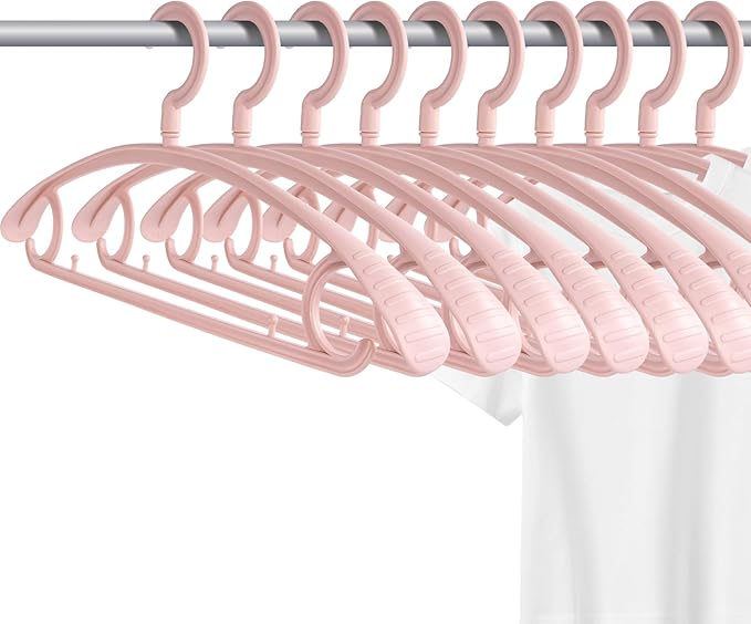 Plastic Clothes Hanger, Extra Thick Plastic Wide Shoulder Adult 360 Degrees by GEMWONDER