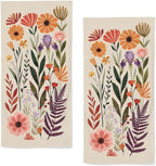 Floral Hand Towels for Bathroom, 2 Packs Decorative Boho Kitchen Towels 28.7 x by qiuhuang
