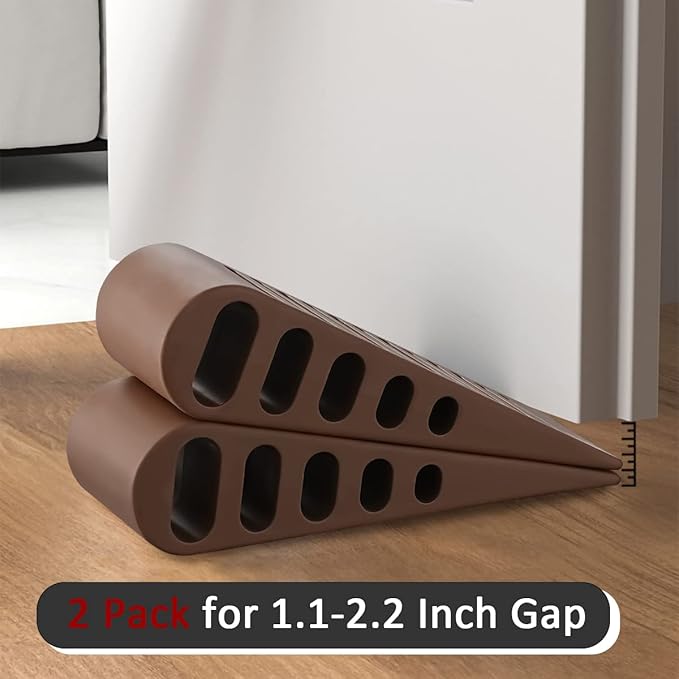 JQK Rubber Door Stopper Wedge, Bronze 2 Pack Soft TPR Premium Door Stops - Image 7