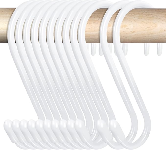 24 Pack 4-1/2 Inch White S Hooks by HiGift