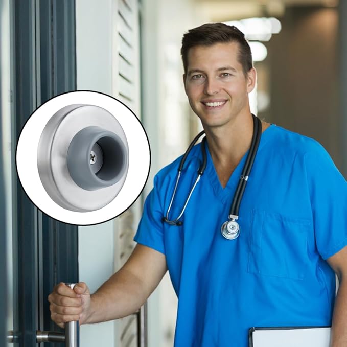 6pcs Concave Wall Door Stopper Bumper Door Stop Wall Mount Protector Stainless - Image 7