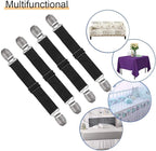 4Pcs Adjustable Bed Sheet Straps Clips, Elastic Mattress Sheet Fasteners Holder - Image 6