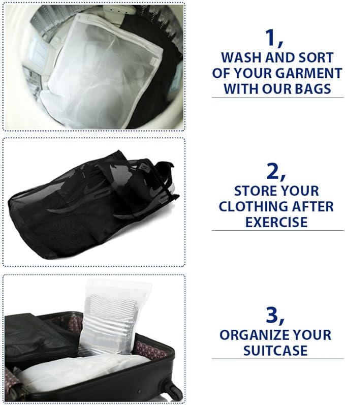 TENRAI Delicates Laundry Bags, Bra Fine Mesh Wash Bag - Image 7