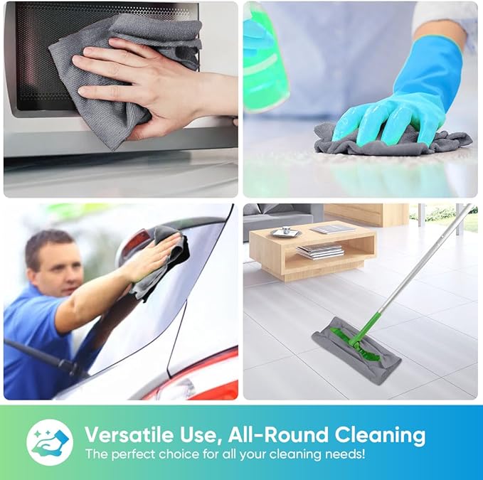 HOMEXCEL Grey Microfiber Cleaning Cloths, 20 Pack Cleaning Rags - Image 6