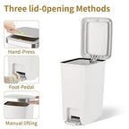 Small Bathroom Trash Can with Lid and 3 Rolls Trash Bags, Step Pedal - Image 3