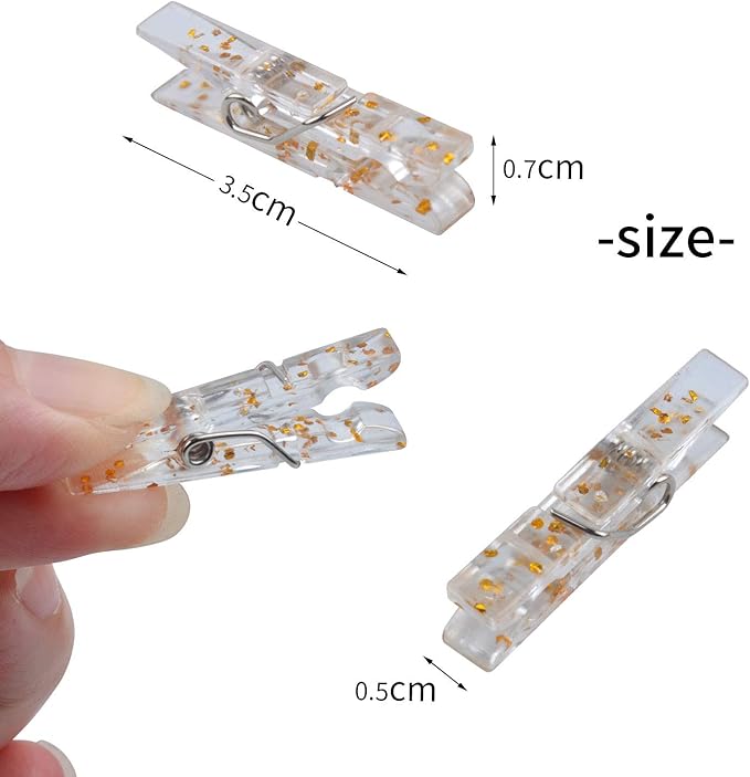 100 Pieces Clear Plastic Utility Paper Clip, Photo Paper Peg Pin, Clothes Line - Image 3