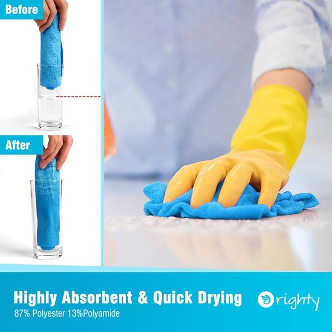 Orighty Cleaning Cloths, Shop Towels 100 Pack, Shop Rags Reusable, Microfiber - Image 3