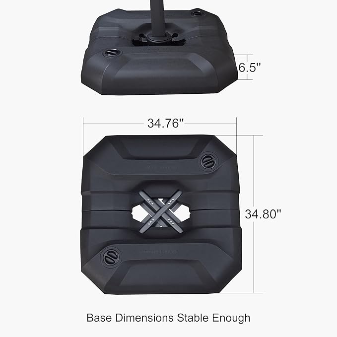 PURPLE LEAF 10 Feet Square Cantilever Umbrella Patio Umbrella with Base Outdoor Umbrella Aluminum Offset with 360-degree Rotation for Garden Deck Pool Patio Apple Green - Image 8