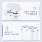 ELPHECO Bathroom Trash can Motion Sensor, Automatic Garbage can, Slim Plastic - Image 3