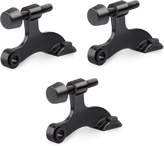 HOMOTEK 3 Pack Hinge Pin Black Door Stopper, Adjustable Deluxe Heavy Duty Door by HOMOTEK