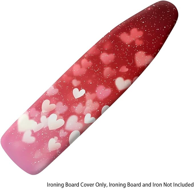 Red Hearts Ironing Board Cover and Pad Elastic Edge Universal Washable Resist - Image 6