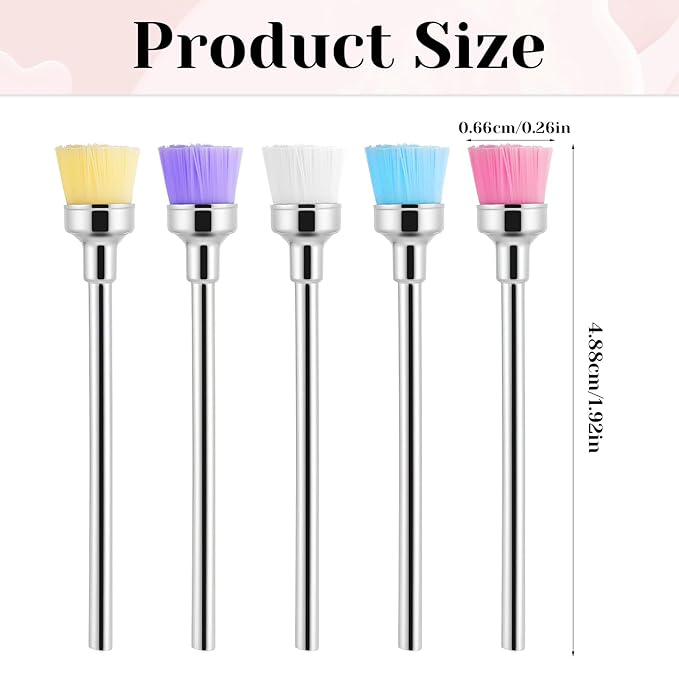 5 Pcs Nail Bit Brush Cuticle Clean up Drill Bit Brush Nail Drill Bits, Nails - Image 4