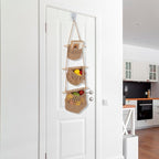 3 Tier Hanging Fruit Basket, Wall Hanging Vegetable Fruit Baskets Cotton Woven - Image 6