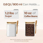 ComSaf 0.8 Qt Glass Jars with Bamboo Lids & Spoons Set of 4, Square Glass - Image 3