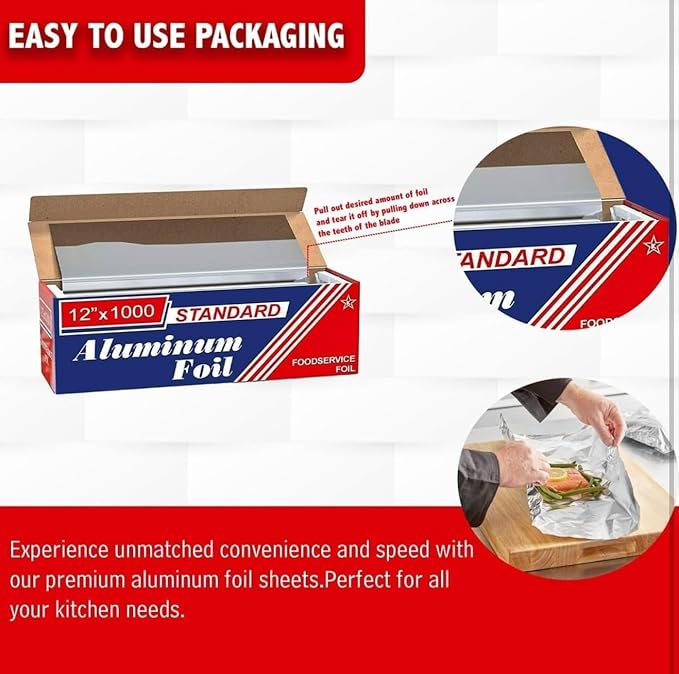 Aluminum Foil 12" 1000Ft, Thick|Deli|Home|Strong Enough - Image 3